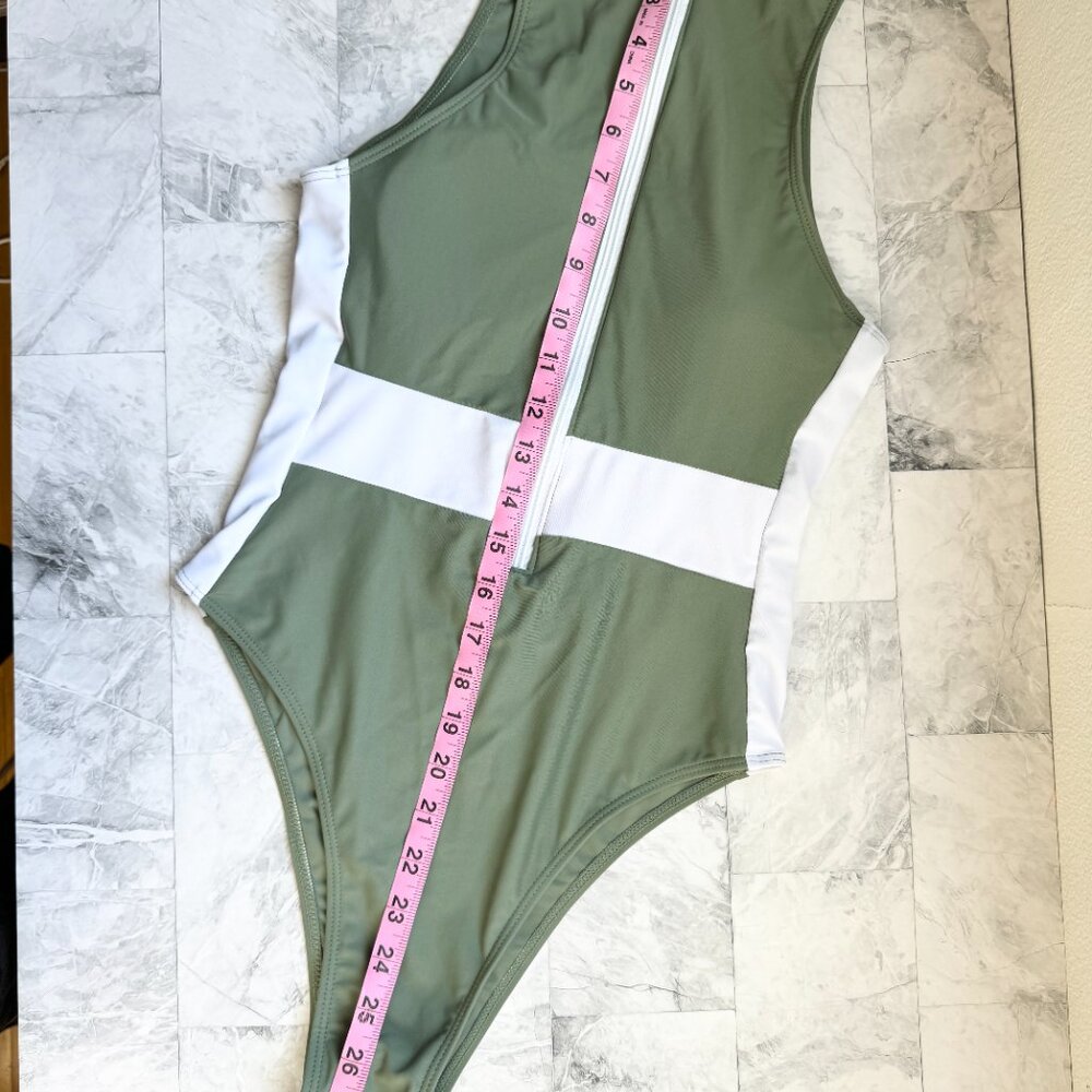 NEW Zipper Sleeveless One-piece Swimsuit - Picture 6 of 11